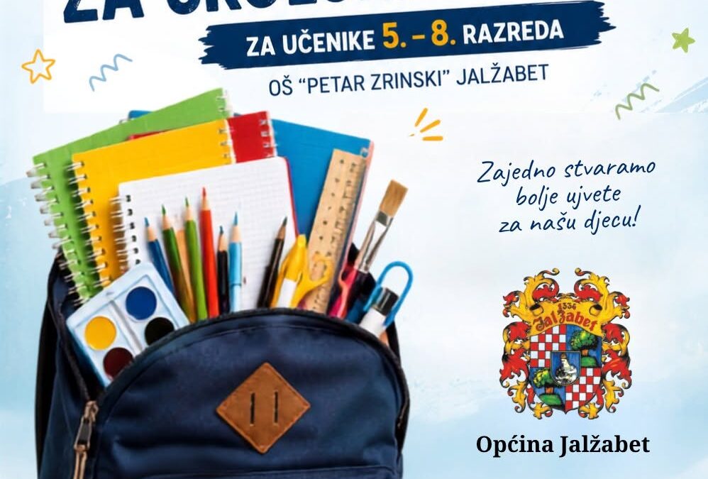Poziv roditeljima učenika 5. do 8. razreda Osnovne škole “Petar Zrinski” Jalžabet za sufinanciranje školskog pribora